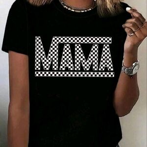 Mama Checker Print Shirt